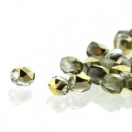 True2™ Czech Fire polished faceted glass beads 2mm - Crystal amber